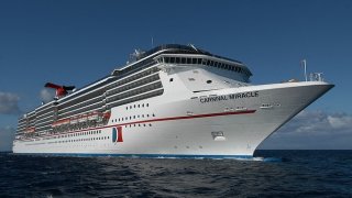 Carnival Cruise Line's ship, Miracle, on the move