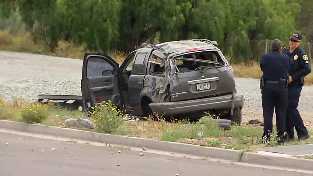 Car in SDPD Pursuit Crashes, Flips in MidCity Area NBC