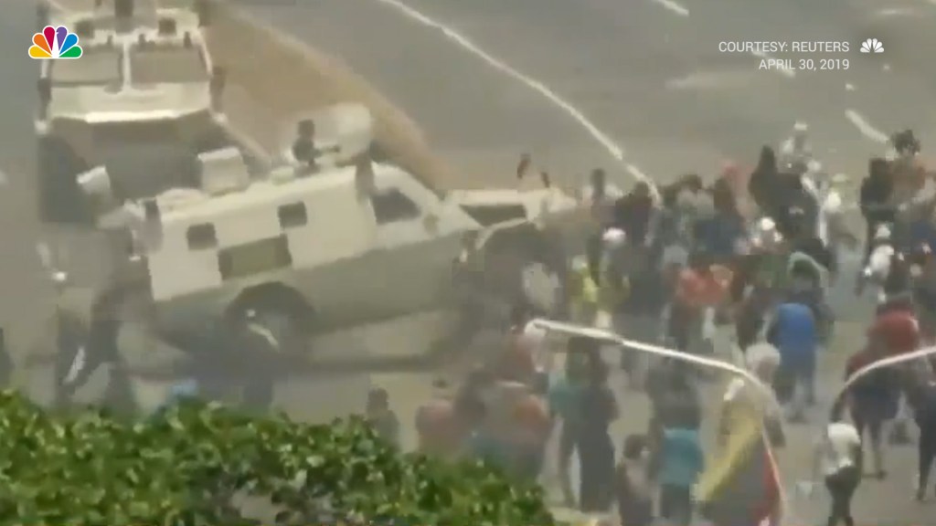 Armored Vehicle Runs Over Demonstrators In Venezuela Nbc 7 San Diego