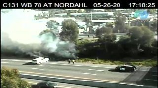 A brush fire alongside SR-78.