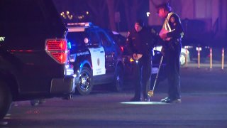 The scene of a deadly pedestrian-vehicle collision in Mira Mesa.