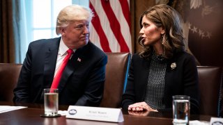 President Donald Trump and Gov. Kristi Noem