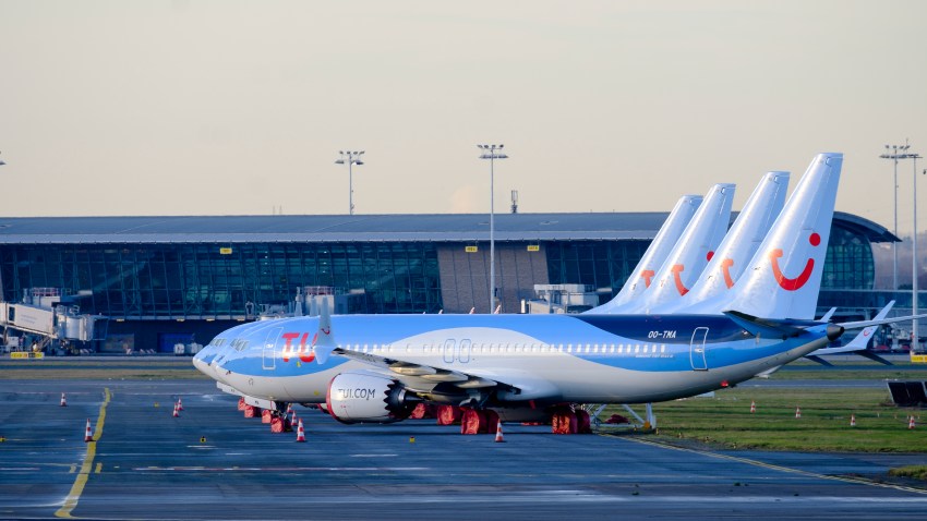 4 Boeing 737 MAX from TUI fly Belgium are docked in Brussels on Dec. 18, 2019.