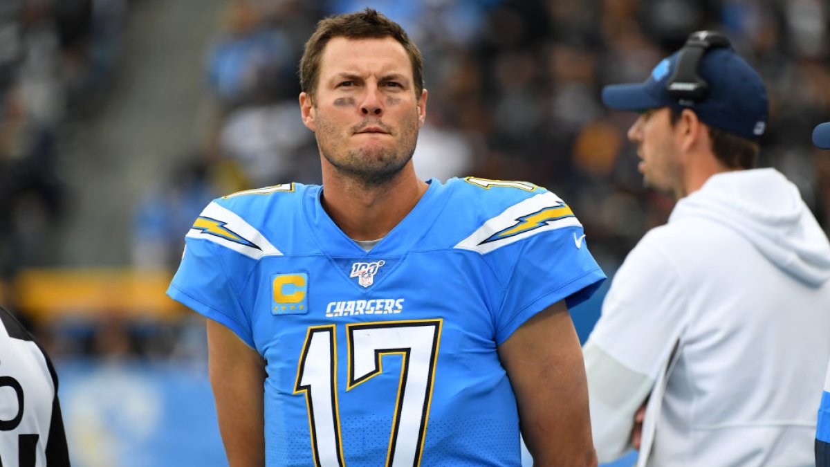 Philip Rivers From The Los Angeles Chargers In The Color Rush