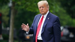 President Donald Trump makes his way to board Marine One before departing from the South Lawn of the White House in Washington, DC on June 5, 2020.