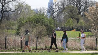 Despite the COVID-19 pandemic, people take advantage of one of the warmest days so far this Spring