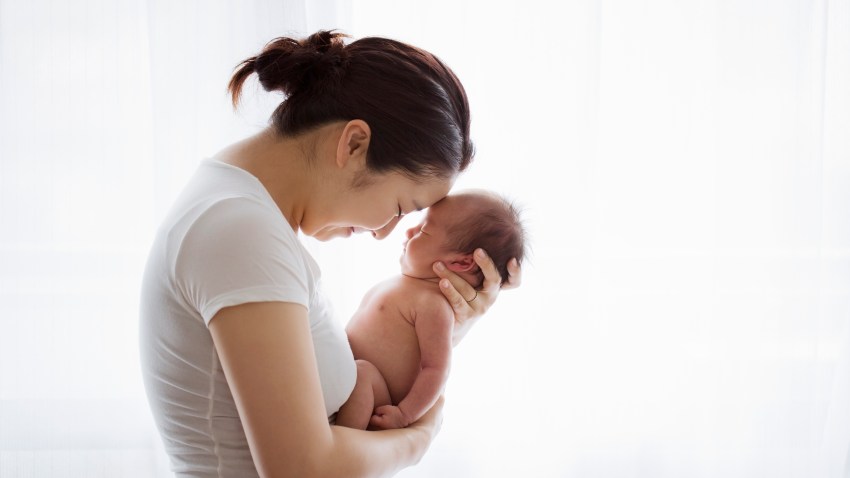 Mother and newborn baby