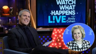 "What What Happens Live" host Andy Cohen and former Secretary of State Hillary Clinton