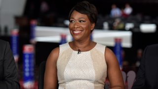 In this July 17, 2016, file photo, Joy-Ann Reid, host of "AM Joy," appears on "Meet the Press" in Cleveland, OH.