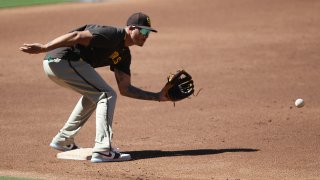 SAN DIEGO, CALIFORNIA – JULY 04: Manny Machado #13 of the San Diego Padres practices during their summer workouts at PETCO Park on July 04, 2020 in San Diego, California. (Photo by Sean M. Haffey/Getty Images)