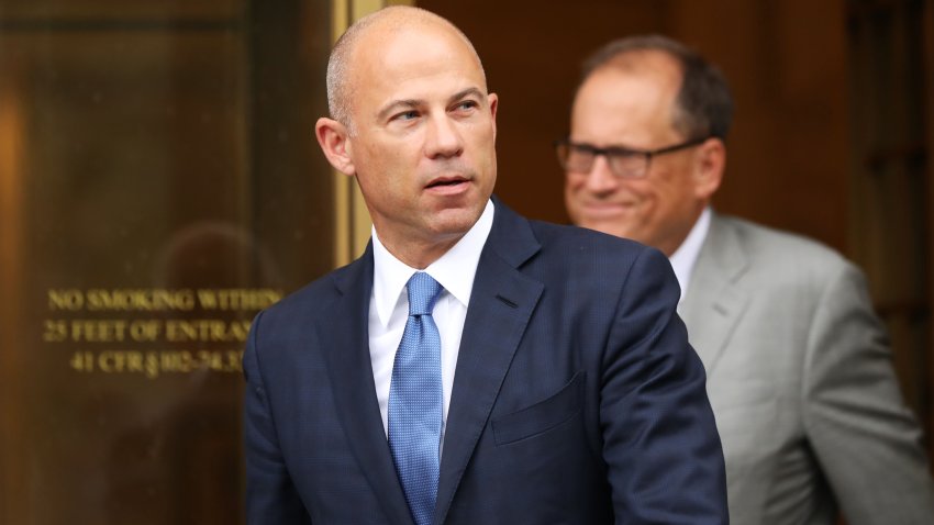 Celebrity attorney Michael Avenatti walks out of a New York court house after a hearing in a case where he is accused of stealing $300,000 from a former client, adult-film actress Stormy Daniels on July 23, 2019 in New York City. A grand jury has indicted Avenatti for the Daniels-related case and a second case in which prosecutors say he attempted to extort more than $20 million from sportswear giant Nike.