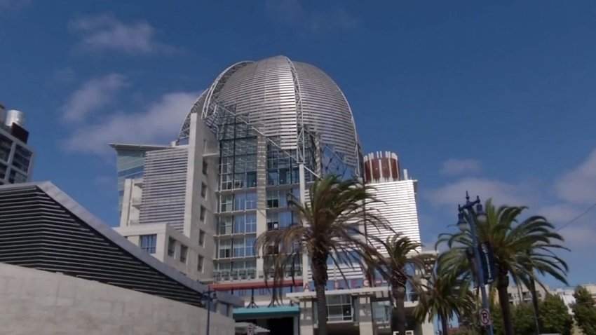 San Diego Central Library from a street view. October 24, 2019.