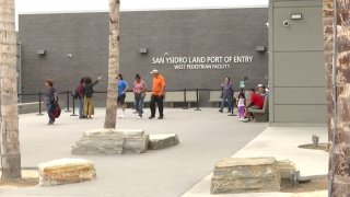 the pedestrian crossing facility at the U.S.-Mexico border in San Ysidro.