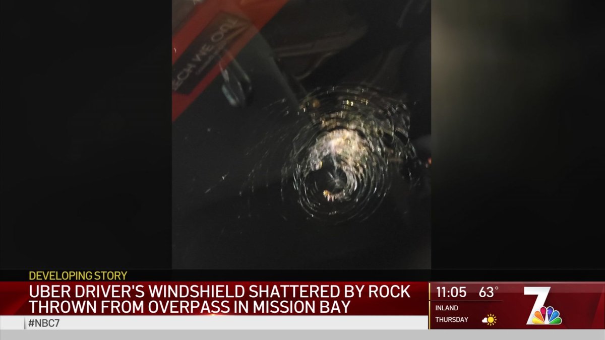 Rocks Being Thrown From Overpass Near Mission Bay NBC 7 San Diego