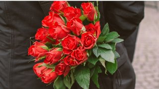 A bouquet of red roses