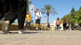 SDSU students walking