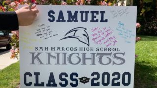San Marcos-based Signs4Students makes these signs seen on lawns in support of the Class of 2020.
