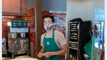 Photo of Lenin Guiterrez, starbucks barista, shamed by anti-vaxxer