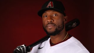 In this Feb. 21, 2020, file photo, Starling Marte #2 of the Arizona Diamondbacks poses for a portrait during MLB media day at Salt River Fields at Talking Stick in Scottsdale, Arizona.