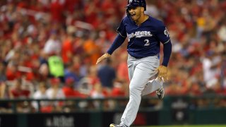 The Padres saw what they were hoping to get from Trent Grisham on Friday night. (Photo by Alex Trautwig/MLB Photos via Getty Images)