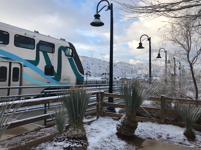 Snow cover the Acton area north of Los Angeles Thursday Feb. 21, 2019.