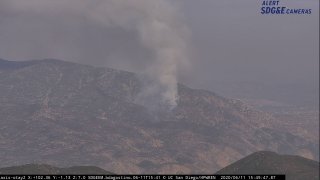 A fire near the Otay Open Space Preserve