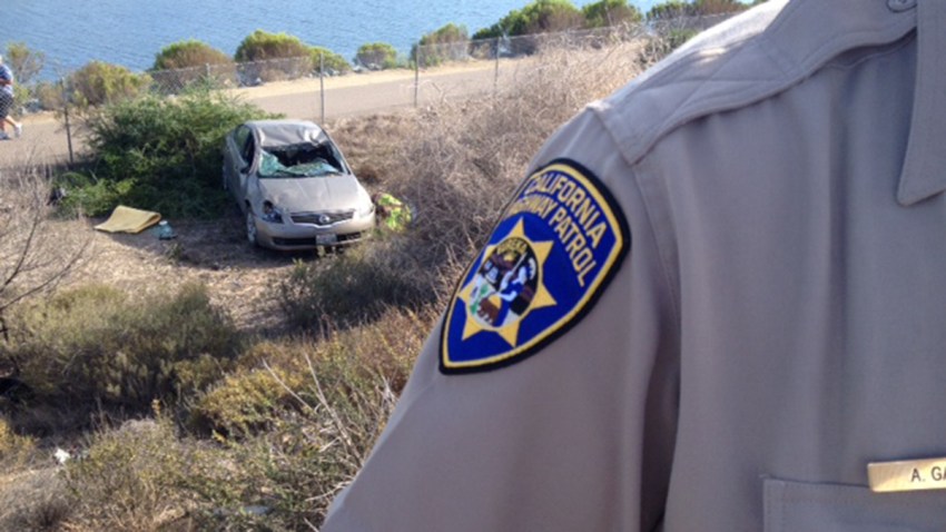 car over embankment sr 54