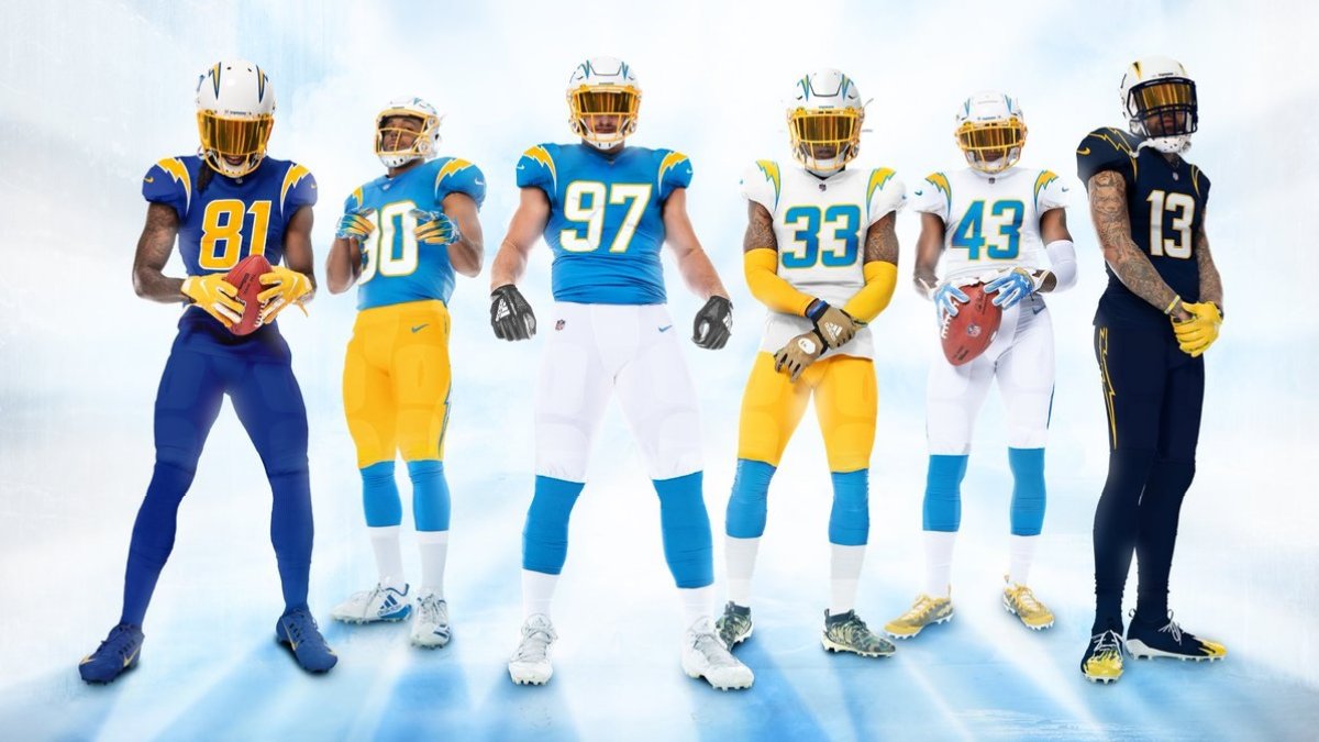 san diego chargers uniforms
