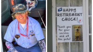 A University Heights neighborhood threw a farewell celebration for USPS mailman, Chuck Starr, as he heads on for retirement.