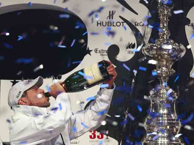 Larry Ellison Celebrating Americas Cup win