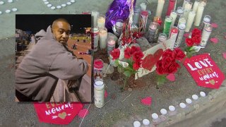 Memorial outside homeless shelter for slain guard