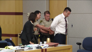 Ex San Diego Deputy Richard Fischer is cuffed at sentencing