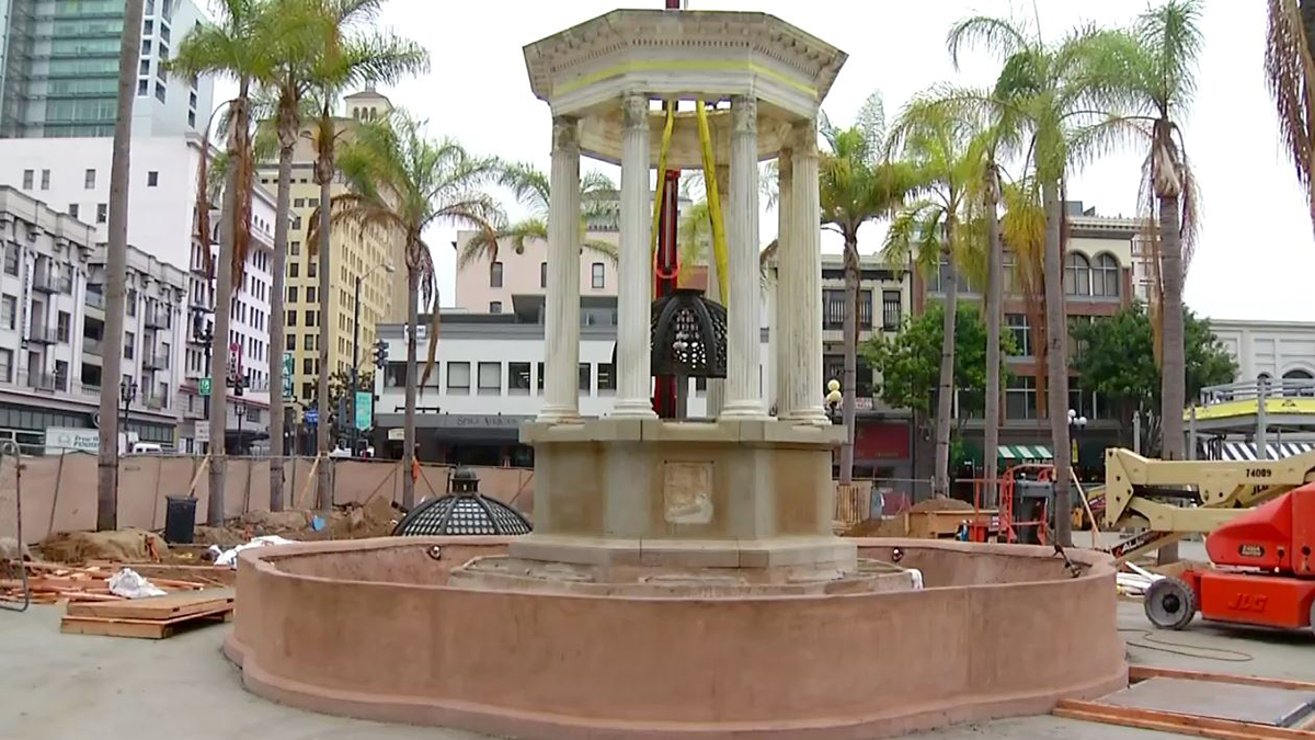 Horton Plaza Park Fountain Uncovered, Renovated NBC 7 San Diego