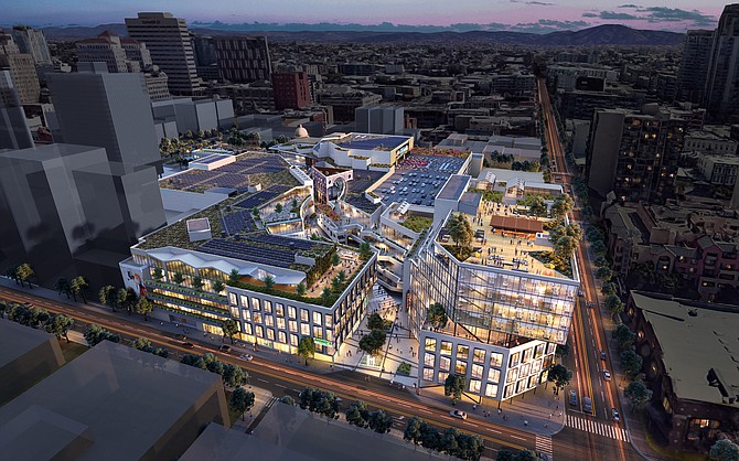 A rendering of Horton Plaza, once it's redeveloped.