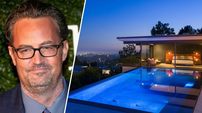 A shot of Matthew Perry and his home where he was found dead.