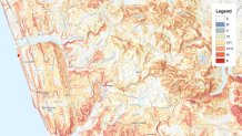 map of geological survey cliff collapse 0802