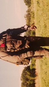 Robert Mendoza in parachute gear