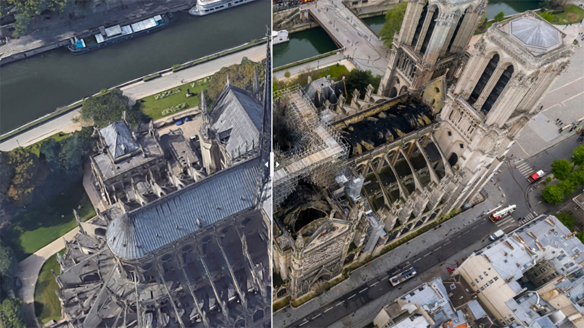See Notre Dame Cathedral Before, During and After Its Catastrophic Fire