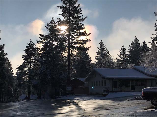 Snow is coming down in Wrightwood Nov. 21, 2019. 