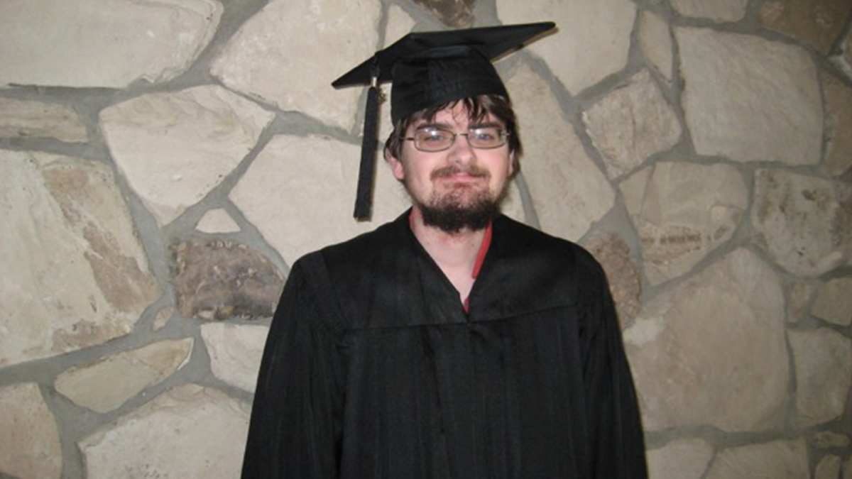 Stephen Kay on graduation day at Point Loma Nazarene University in 2013.