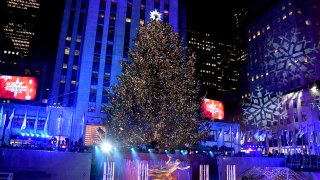 In this Nov. 29, 2017, file photo, the Rockefeller Plaza is seen during the 85th Rockefeller Center Christmas Tree Lighting Ceremony at Rockefeller Center in New York City.