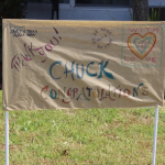 Neighbors were creative with their posters and signs for Starr.