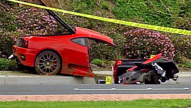 Driver Dies When Ferrari Crashes, Splits in Half – NBC 7 San Diego