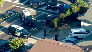 The scene of a police shooting in the Eastlake neighborhood of Chula Vista.