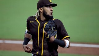 SAN DIEGO, CALIFORNIA – JULY 20: Fernando Tatis Jr. #23 of the San Diego Padres looks on after leaving the field during the 6th inning of an exhibition game against the Los Angeles Angels at PETCO Park on July 20, 2020 in San Diego, California. (Photo by Sean M. Haffey/Getty Images)