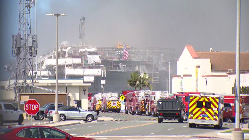 3 alarm blaze San Diego port