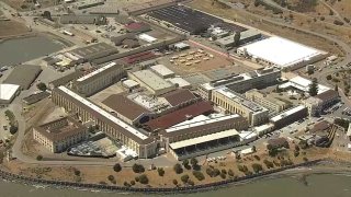 Aerial view of San Quentin State Prison.