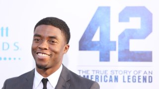 HOLLYWOOD, CA – APRIL 09: Chadwick Boseman arrives at the Los Angeles premiere of “42” held at TCL Chinese Theatre on April 9, 2013 in Hollywood, California. (Photo by Michael Tran/FilmMagic)