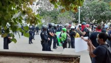 Protesters and Police in San Diego