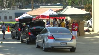 Military Families receiving food and more.